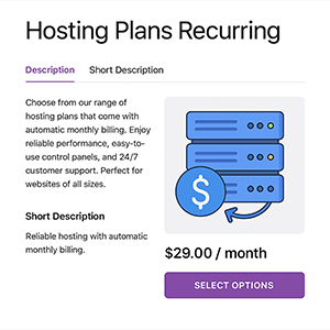 .Hosting Plans Recurring